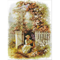 Купить Вышивка крестиком Девушка в саду 42х53 см (арт. MK028) Купить Вышивка крестиком Девушка в саду 42х53 см (арт. MK028)