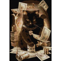 Купить Вышивка крестиком Денежный кот 44х60 см (арт. MK075) Купить Вышивка крестиком Денежный кот 44х60 см (арт. MK075)