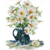 Купить Вышивание счетным крестом набор Ромашки в вазе 30х36 см (арт. MK084) Купить Вышивание счетным крестом набор Ромашки в вазе 30х36 см (арт. MK084)