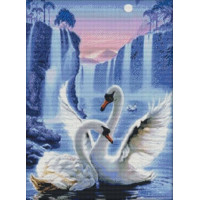 Купить Вышивание счетным крестом набор Пара лебедей 44х57 см (арт. MK087) крестиком Купить Вышивание счетным крестом набор Пара лебедей 44х57 см (арт. MK087) крестиком