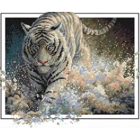 Купить Вишивка крестиком комплект з нитками Белый тигр 44х36 см (арт. MK120) Купить Вишивка крестиком комплект з нитками Белый тигр 44х36 см (арт. MK120)