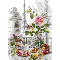 Купить Вышивка крестиком набор Завтрак в Париже 37х48 см (арт. MK159) канва СТ14 Купить Вышивка крестиком набор Завтрак в Париже 37х48 см (арт. MK159) канва СТ14