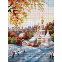 Купить Вышивка крестом набор Церковь в снегу 20х27 см (арт. MK169) канва СТ14 Купить Вышивка крестом набор Церковь в снегу 20х27 см (арт. MK169) канва СТ14