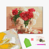 Червоно-білі піони і вишні Червоно-білі піони і вишні