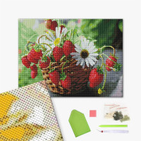 Кошик ромашок з полуницею Кошик ромашок з полуницею