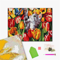 Котик в тюльпанах Котик в тюльпанах