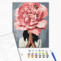 Дівчина рожевий піон