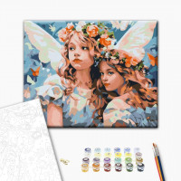 Янголи у квіткових вінках