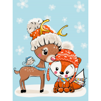 Оленя з лисичкою