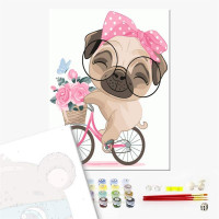 Мопс на велопрогулянці Мопс на велопрогулянці