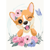Коргі в квіточках