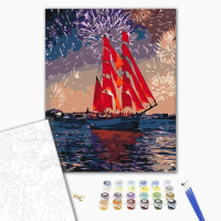 Вітрильник під феєрверками