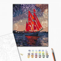 Вітрильник під феєрверками