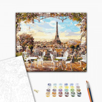 Кафе з видом на Ейфелеву вежу Кафе з видом на Ейфелеву вежу