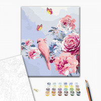 Папуга в квітах Папуга в квітах