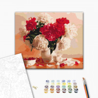 Червоно-білі піони і вишні Червоно-білі піони і вишні