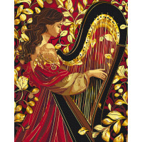 Мелодія золотої арфи з фарбами металік