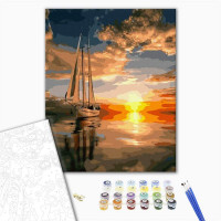 Яскравий захід в морі Яскравий захід в морі