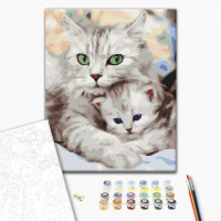 Мама кішка з котеням