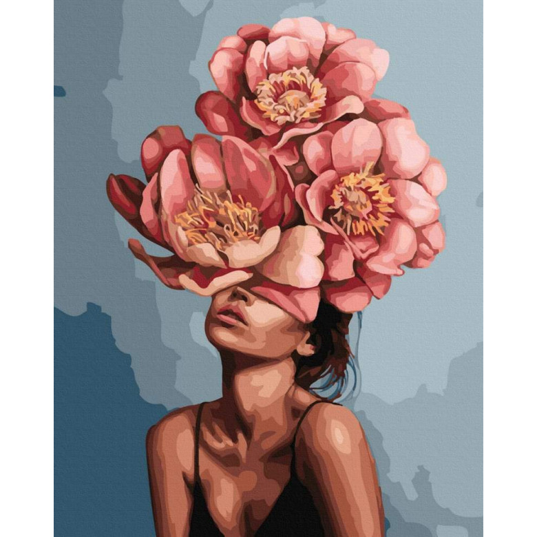 Дівчина в квітучій півонії