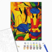 Портрет жінок з котом Портрет жінок з котом