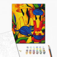 Портрет жінок з котом Портрет жінок з котом