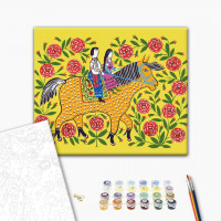 Дівчина з козаком на прогулянці © Maria Prymachenko