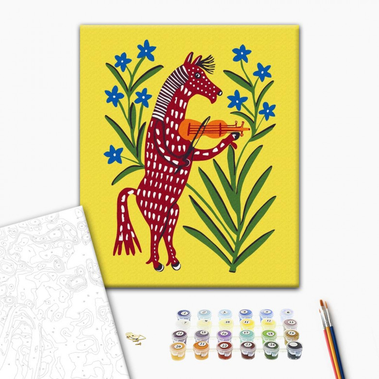Коньок горбуньок на скрипочці грає © Maria Prymachenko