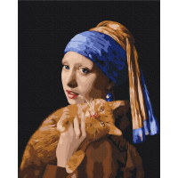 Дівчина з рудим котиком © Oleksandra Bobylova