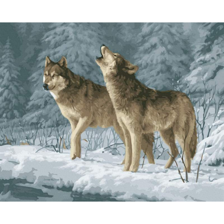 Вовки в зимовому лісі