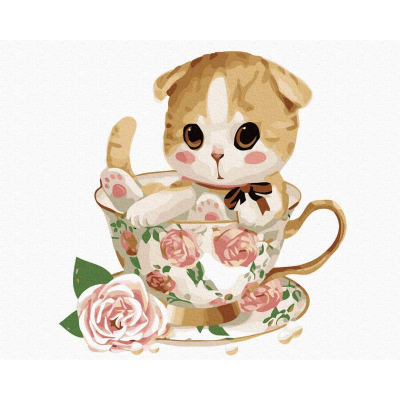 Маленький котик у чашці