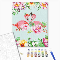 Фламінго в квітковому арті