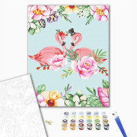 Фламінго в квітковому арті