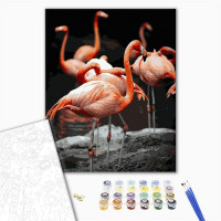 Фламінго на фоні савани