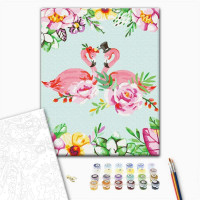 Фламінго в квітковому арті