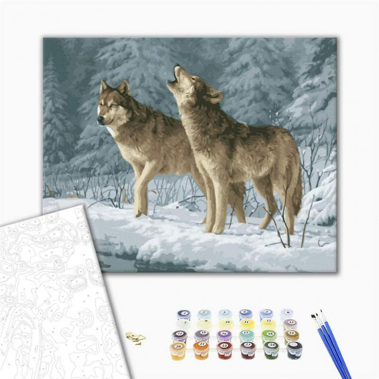 Вовки в зимовому лісі