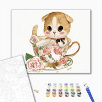 Маленький котик у чашці Маленький котик у чашці