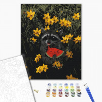 Єнотик в квітах