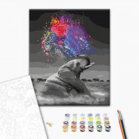 Слон з яскравими фарбами