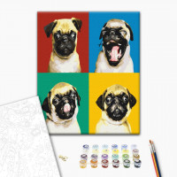 Колаж з мопсом