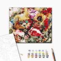 Собачка в квітах