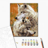 Пара степових вовків