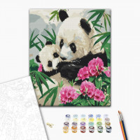 Мама панда з дитинчам