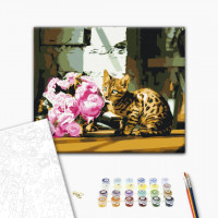 Плямистий котик з квітами Плямистий котик з квітами