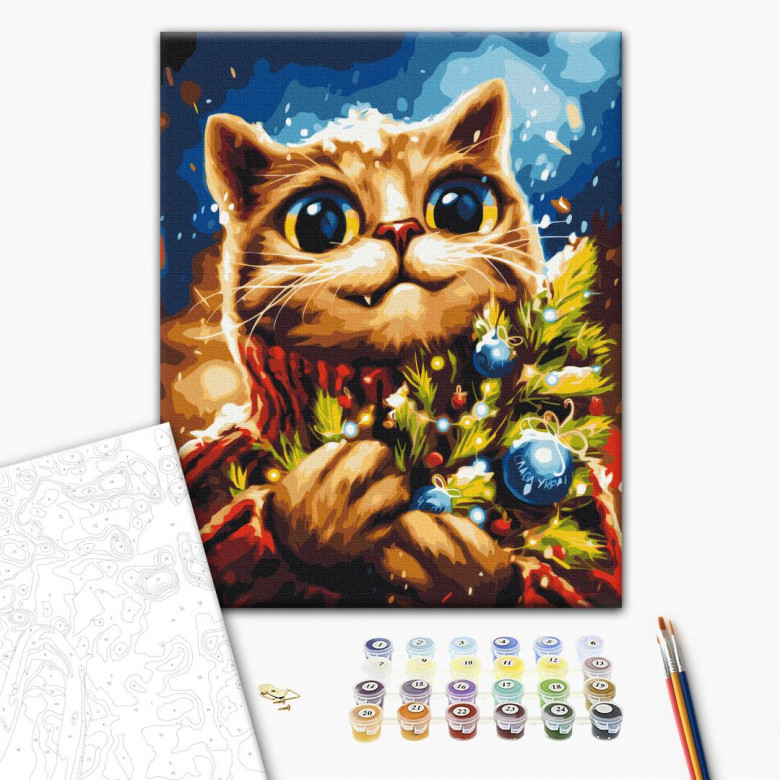 Новорічний котик © Маріанна Пащук