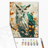 Смарагдова сова з фарбами металік