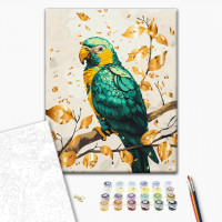 Смарагдовий папуга з фарбами металік