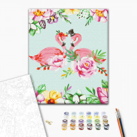 Фламінго в квітковому арті