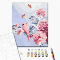 Папуга в квітах Папуга в квітах