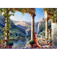 VP011 Картина за номерами Дівчина біля водоспаду Babylon